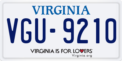 VA license plate VGU9210