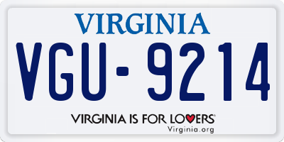 VA license plate VGU9214