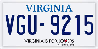VA license plate VGU9215