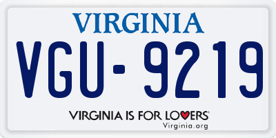 VA license plate VGU9219