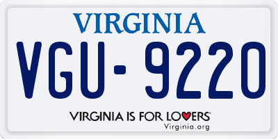 VA license plate VGU9220