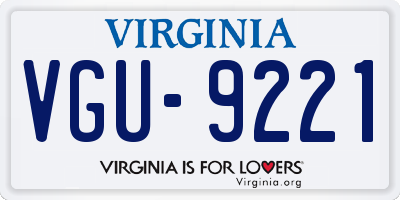 VA license plate VGU9221