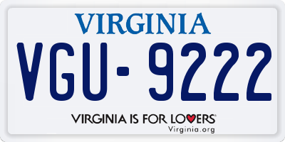 VA license plate VGU9222