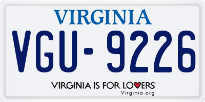 VA license plate VGU9226