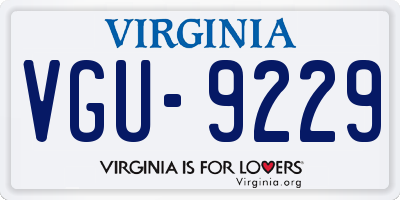 VA license plate VGU9229
