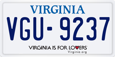 VA license plate VGU9237