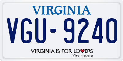 VA license plate VGU9240