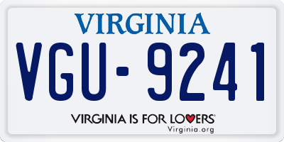 VA license plate VGU9241