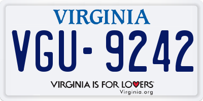 VA license plate VGU9242