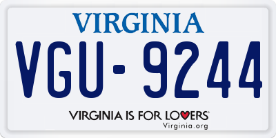 VA license plate VGU9244