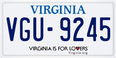 VA license plate VGU9245