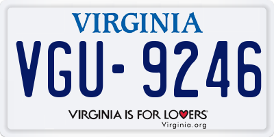 VA license plate VGU9246
