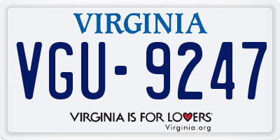VA license plate VGU9247