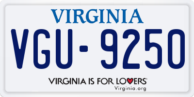 VA license plate VGU9250