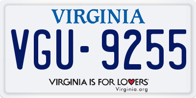 VA license plate VGU9255