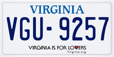 VA license plate VGU9257