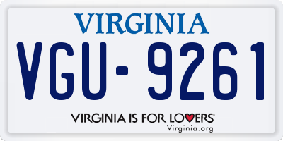 VA license plate VGU9261