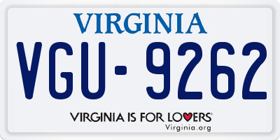 VA license plate VGU9262