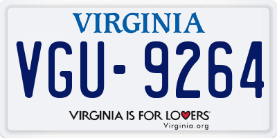 VA license plate VGU9264