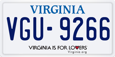 VA license plate VGU9266