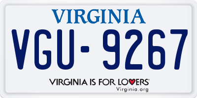 VA license plate VGU9267
