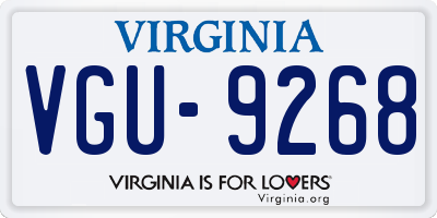 VA license plate VGU9268
