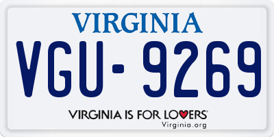 VA license plate VGU9269