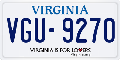 VA license plate VGU9270