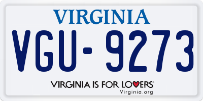 VA license plate VGU9273