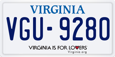 VA license plate VGU9280
