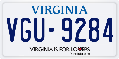 VA license plate VGU9284