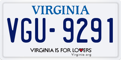 VA license plate VGU9291