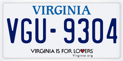 VA license plate VGU9304
