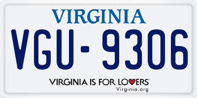 VA license plate VGU9306