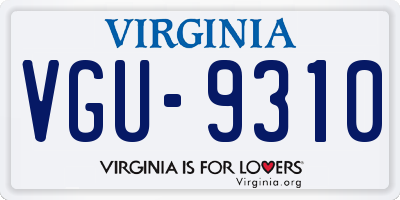 VA license plate VGU9310