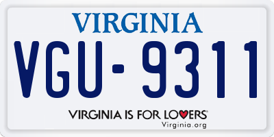 VA license plate VGU9311