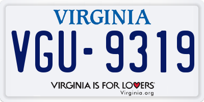 VA license plate VGU9319