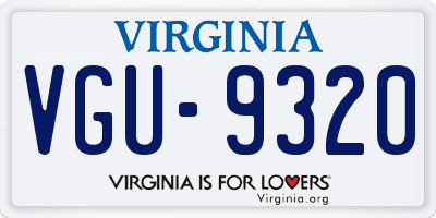 VA license plate VGU9320