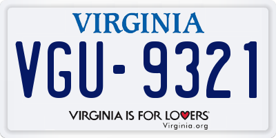 VA license plate VGU9321