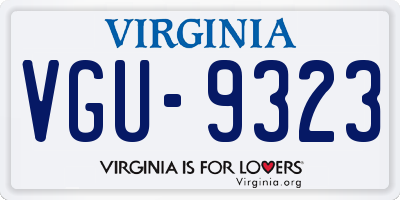 VA license plate VGU9323
