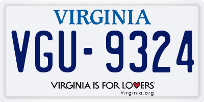 VA license plate VGU9324