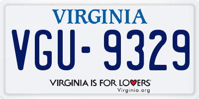 VA license plate VGU9329