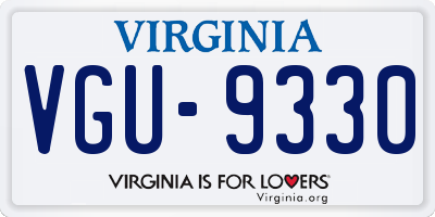 VA license plate VGU9330