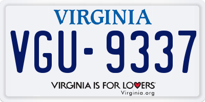 VA license plate VGU9337
