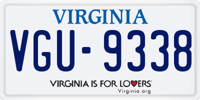 VA license plate VGU9338
