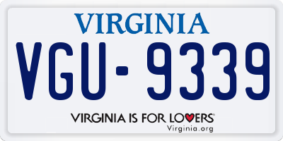 VA license plate VGU9339