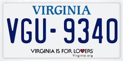 VA license plate VGU9340