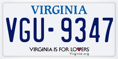 VA license plate VGU9347