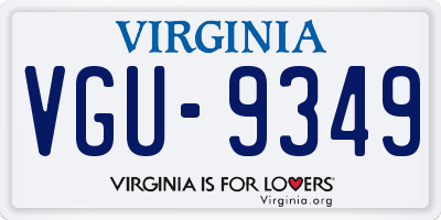 VA license plate VGU9349