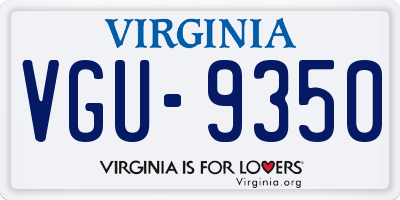 VA license plate VGU9350